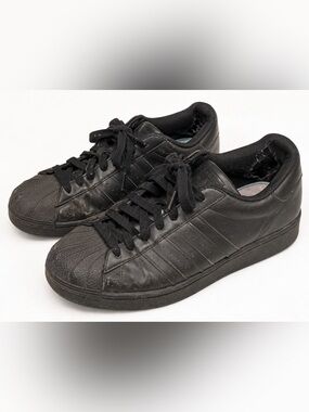 Adidas Originals Superstar Triple Black Leather Sneakers Men’s Size 12